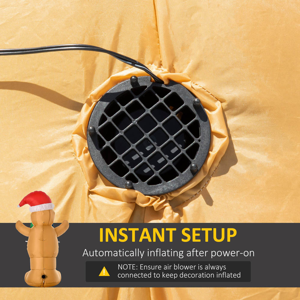 Everglow LED Inflatable Gingerbread Man Christmas Decoration 6ft Image 6