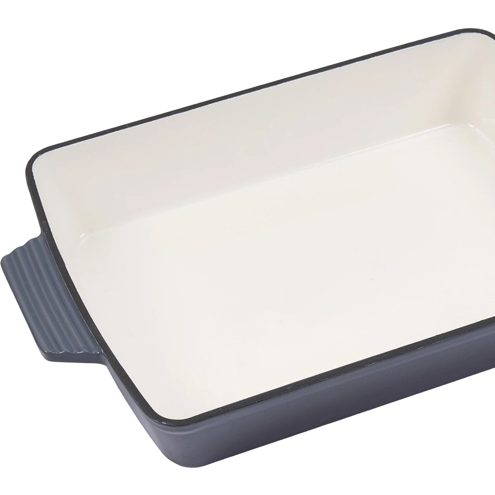 Living and Home 3.7L Grey Enamelled Cast Iron Rectangular Baking Dish Image 6