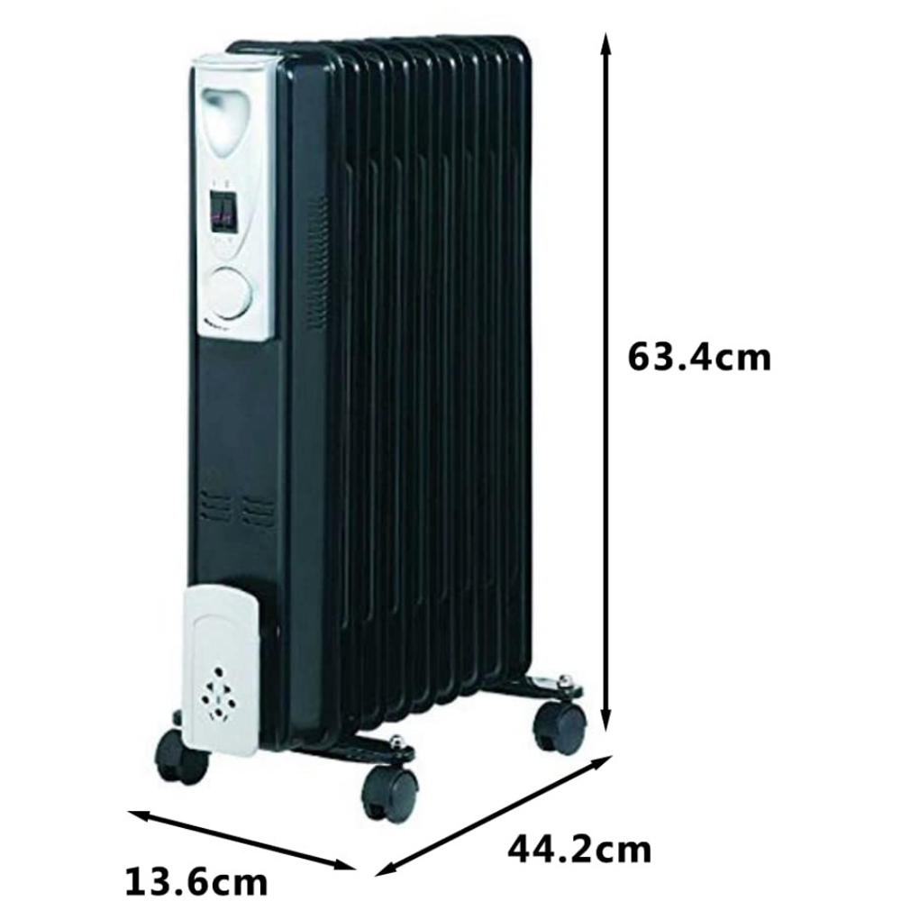 Marco Paul 9 Fins Black Oil Filled Radiator 2000W Image 2