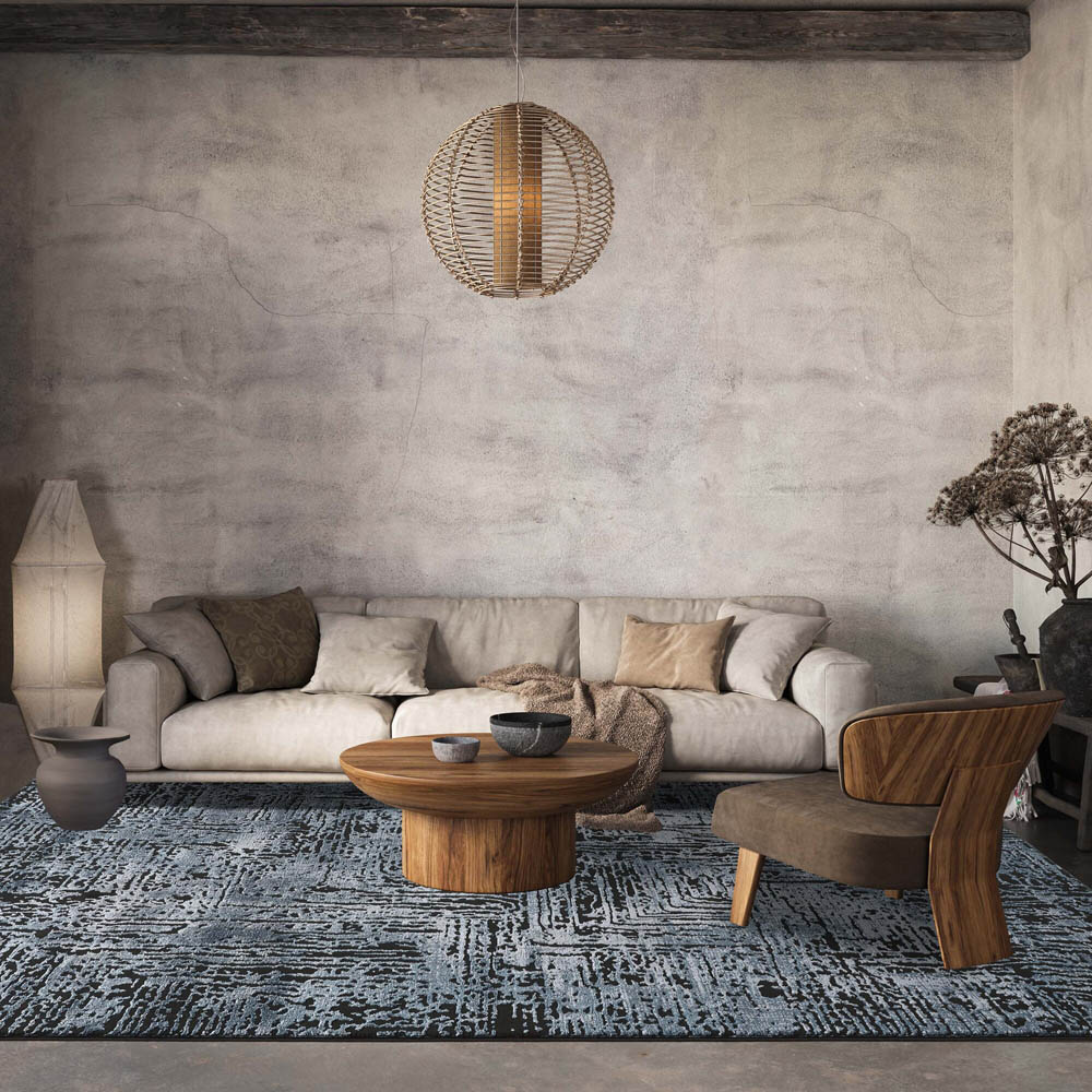 Desire Rugs Belgravia Metallic Sheen Modern Illusion Design Navy Rug 160 x 230cm Image 2