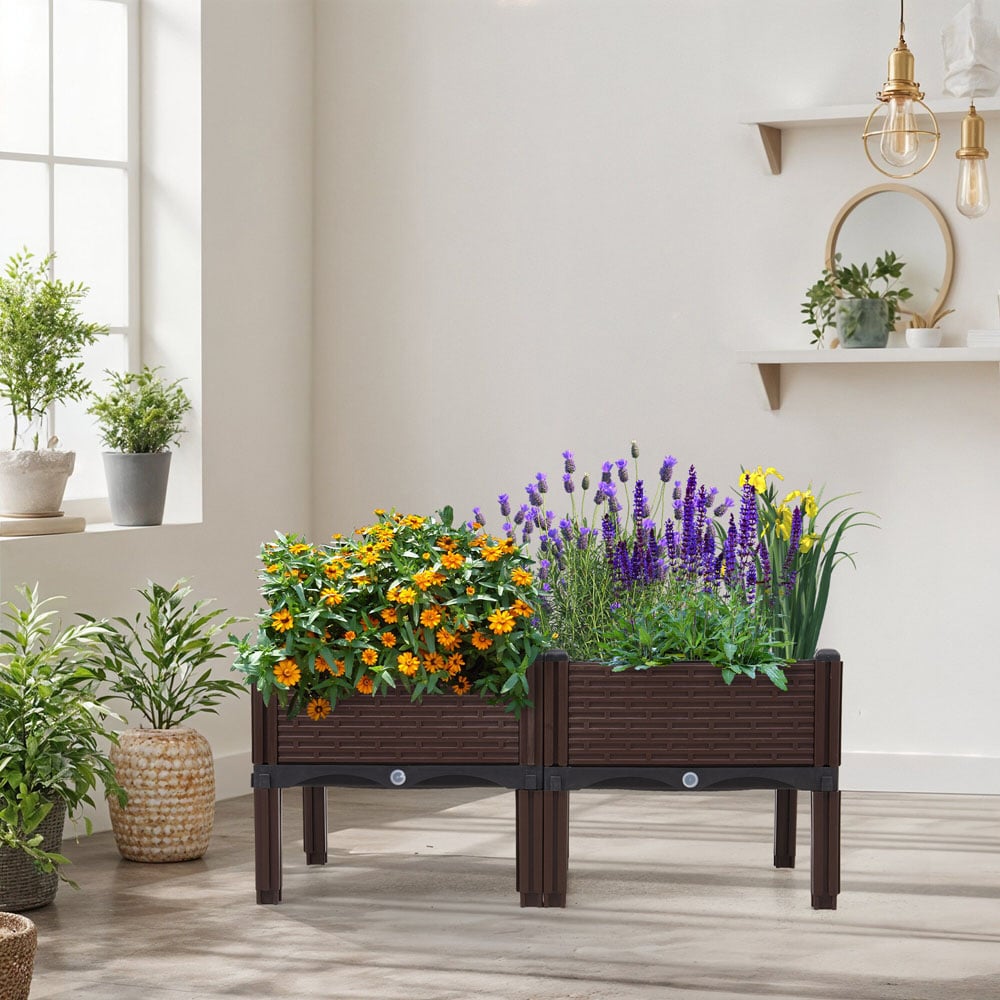 Living and Home Plastic Raised Garden Bed Planter Box 80 x 40 x 33cm Image 7