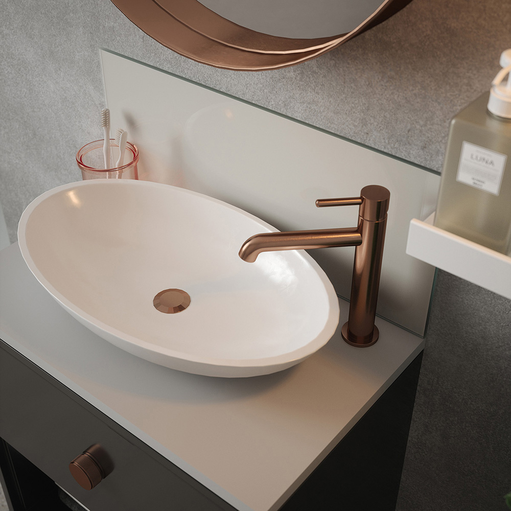 Splashback Silk Grey Toughened Glass Self Adhesive Bathroom Splashback 250 x 500mm Image 2