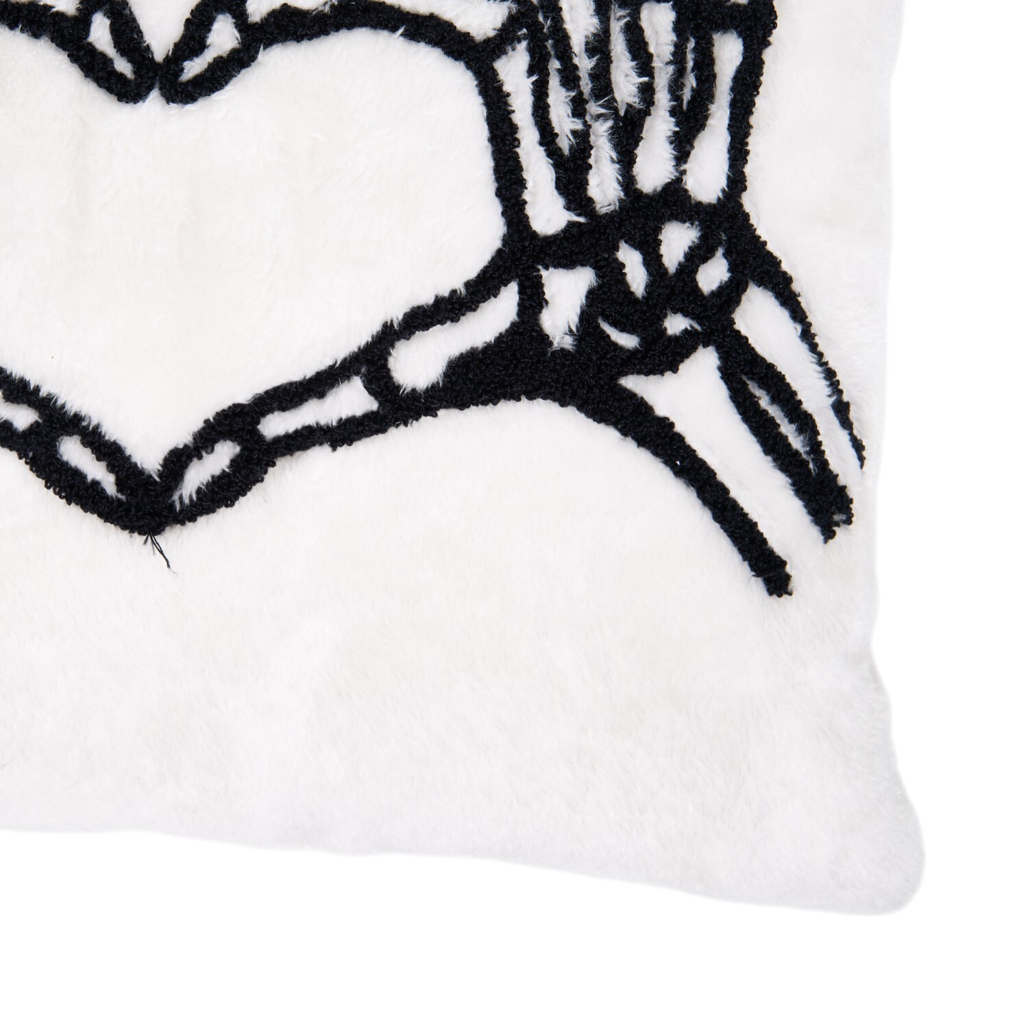 Skeleton Heart Cushion White and Black Image 4