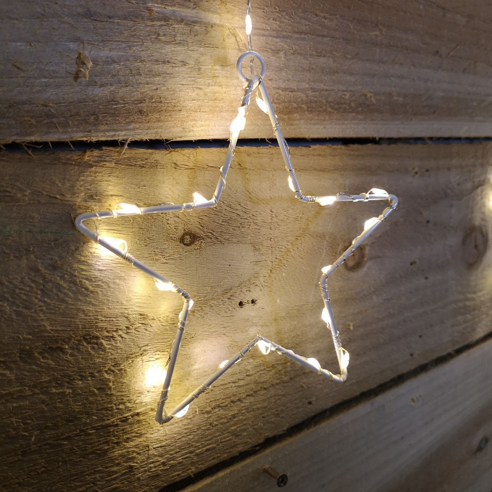 Premier 303 Warm White LED Static Star Silver Pin Cable Curtain Light 1.2 x 1.2m Image 3