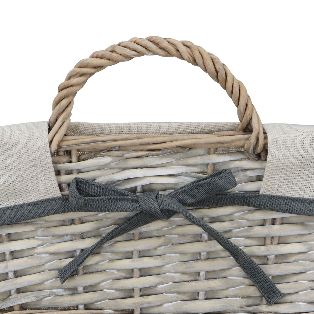 JVL 10L Arianna Grey Rectangular Willow Storage Basket Image 4