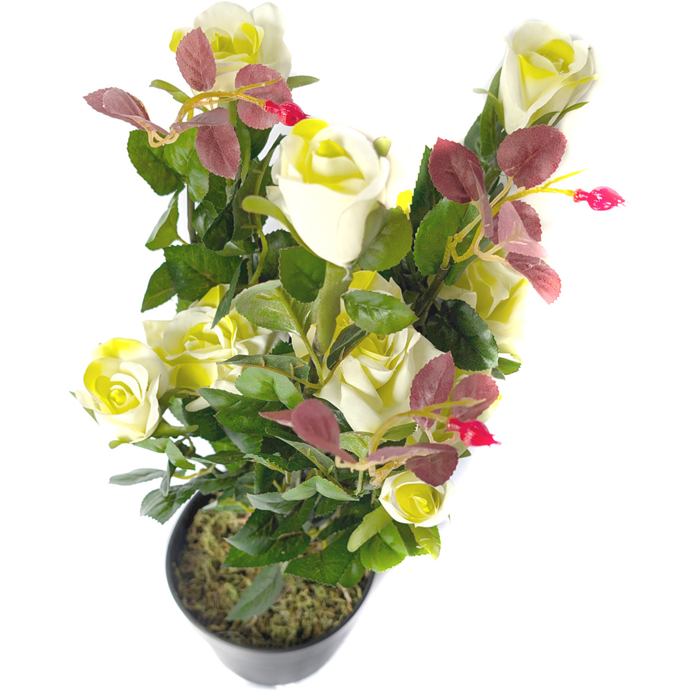 Best Artificial White Rose Plant in Pot 2ft Image 2