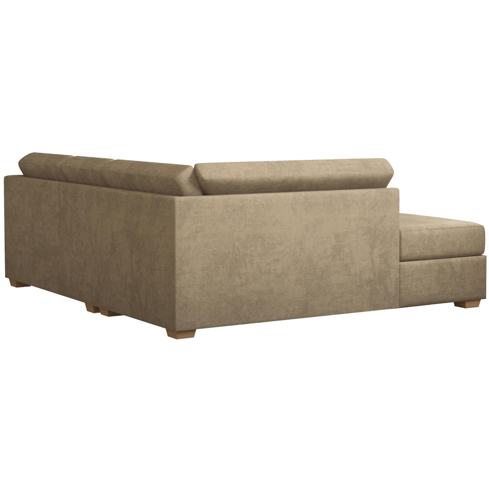 Modo 3 Seater Mink Plush Velvet Left Hand Fixed Back L-Shape Corner Sofa Image 5