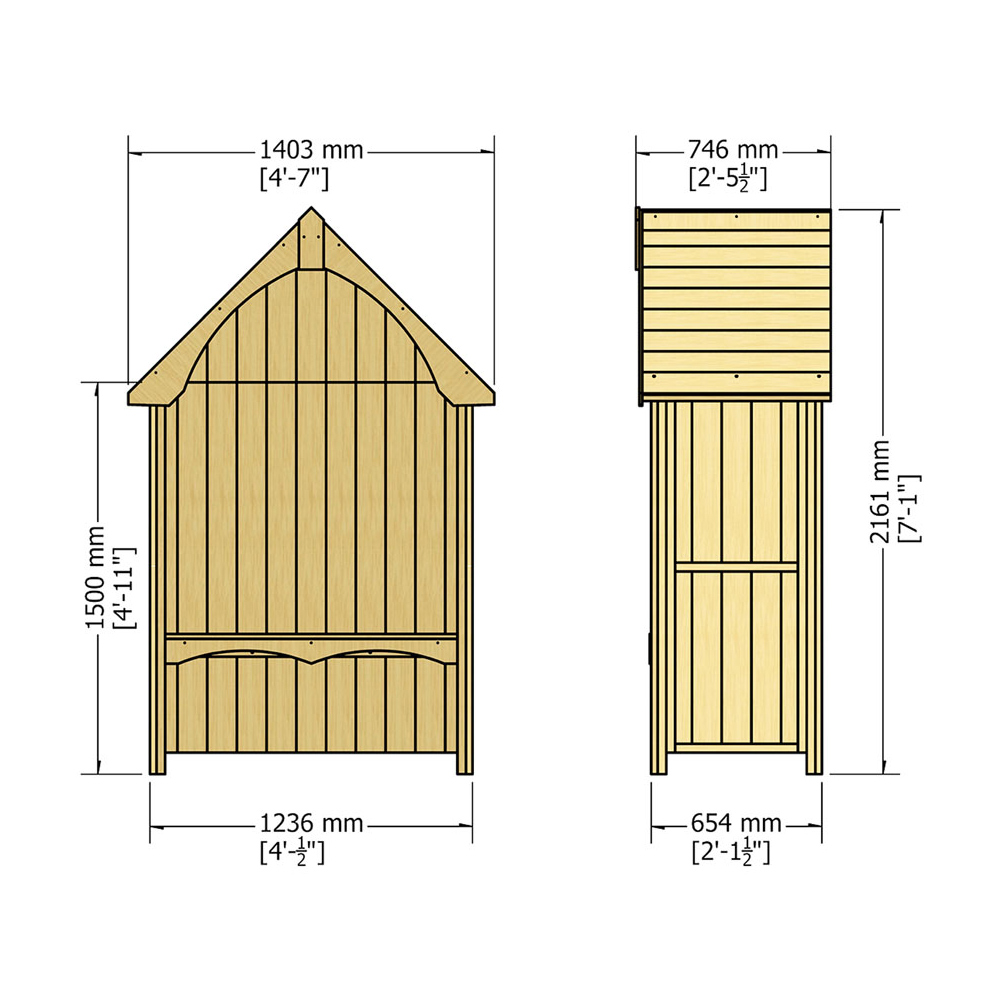Shire Balsam 2 Seater 7 x 4 x 2.1ft Pressure Treated Arbour Image 5