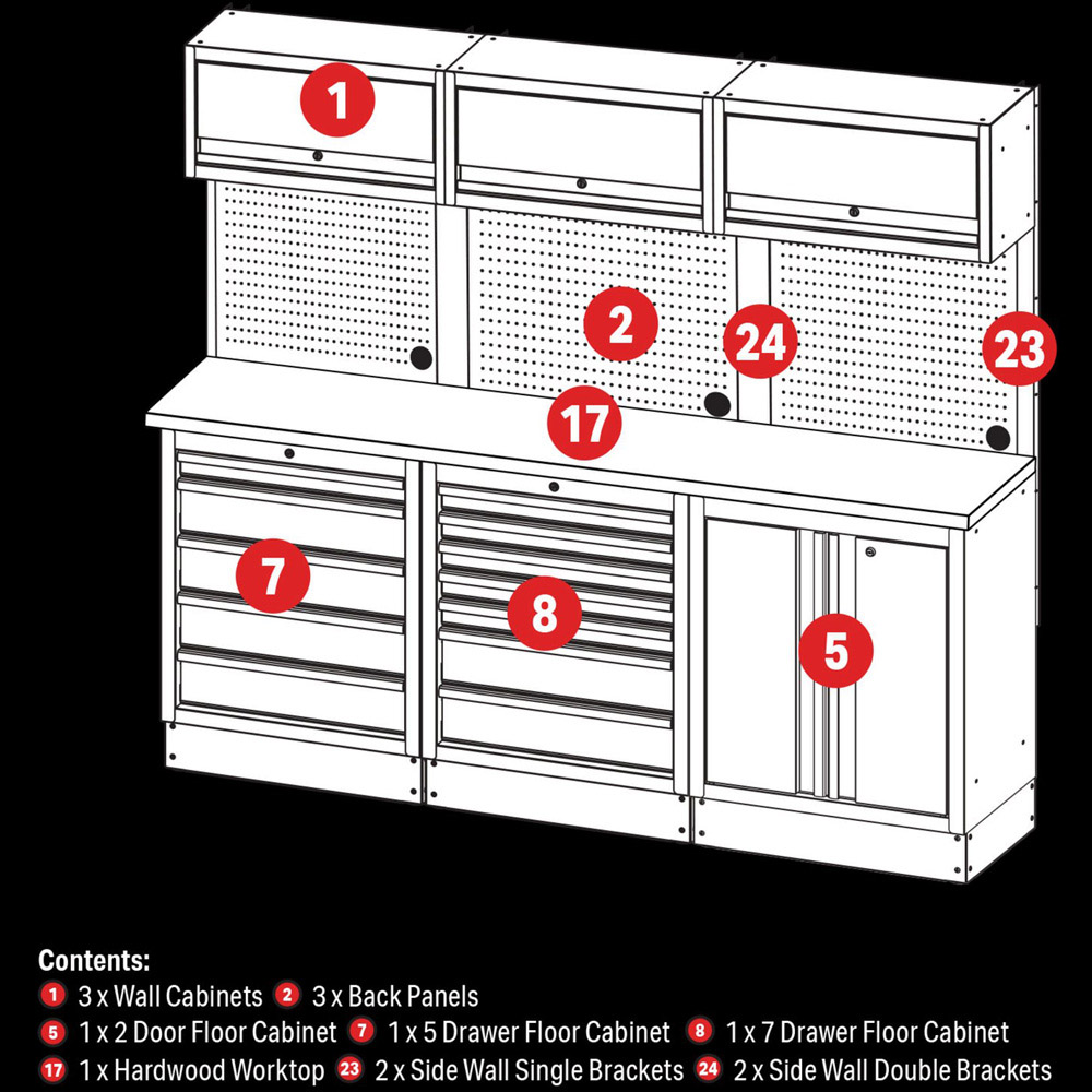 BUNKER 14 Piece Modular Storage with Hardwood Worktop Image 7