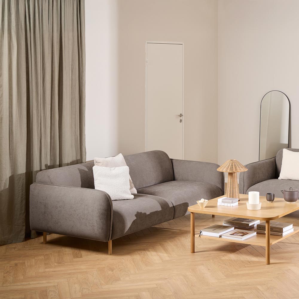 Florence Westham 6 Seater Dusty Brown Fabric Sofa Set Image 8