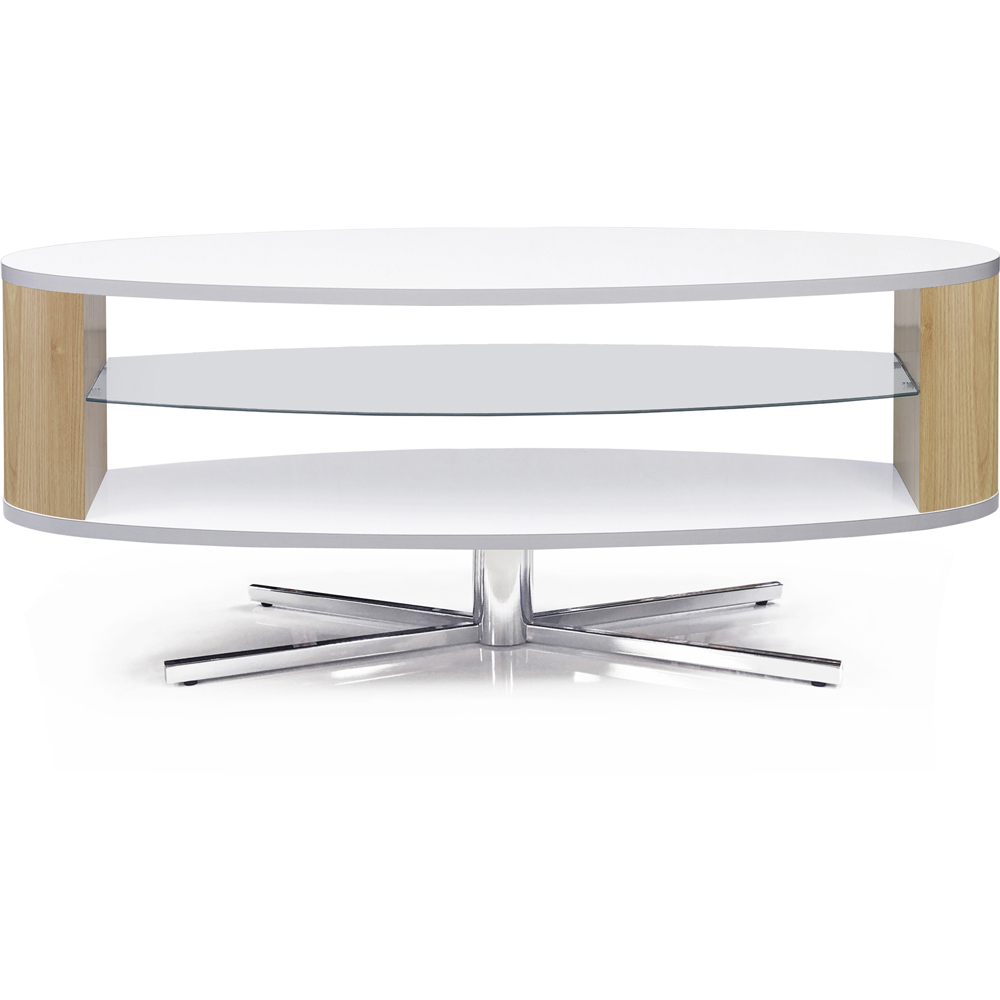 MDA Designs Orbit 2 Shelf White and Oak TV Cabinet Image 2