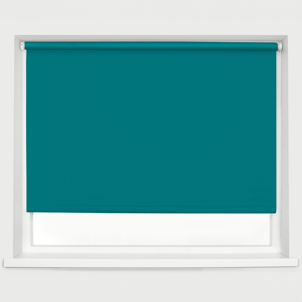 Caecus Blackout Roller Blinds Teal 150cm x 120cm Image 1