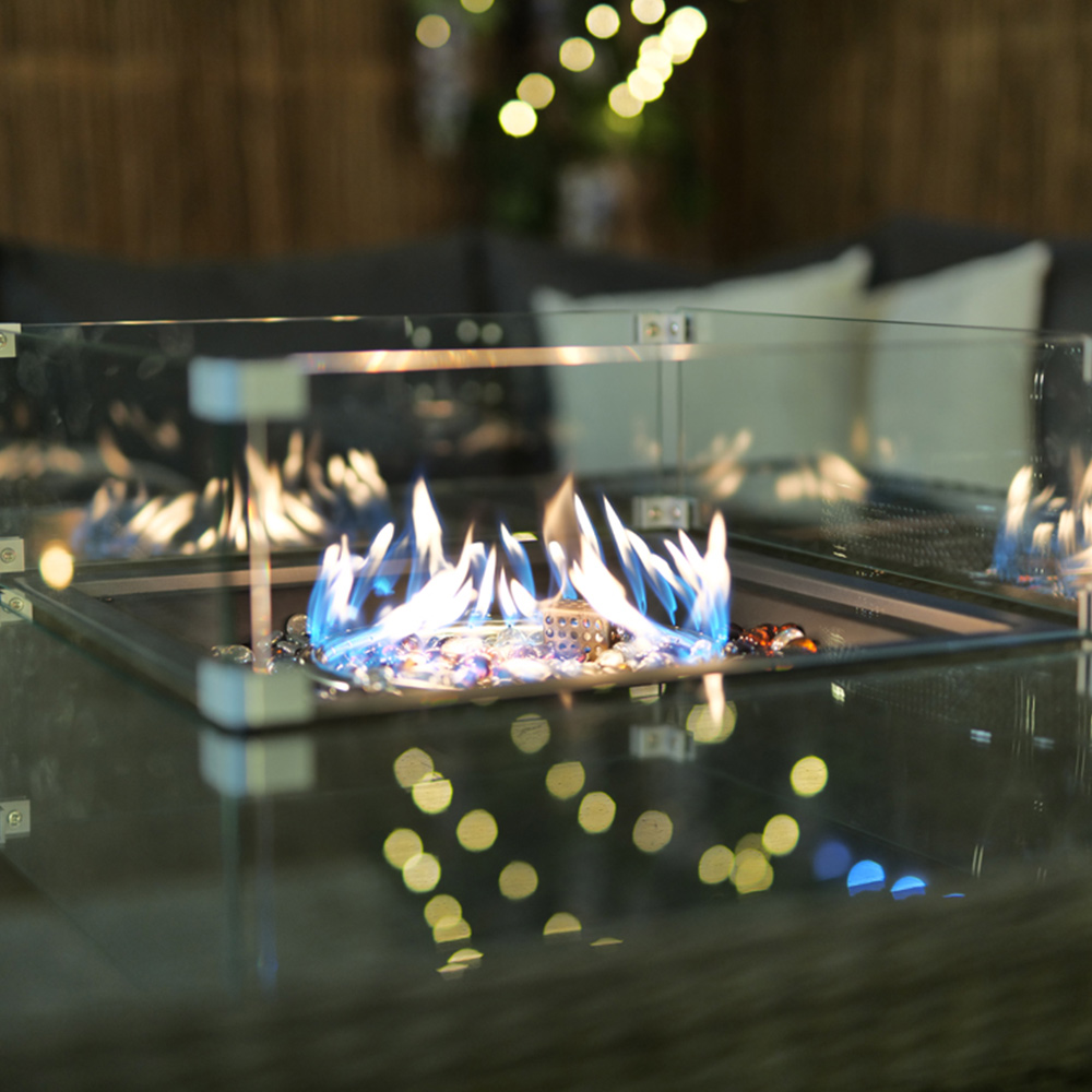 Royalcraft Paris 7 Seater Square Firepit Dining Set Grey Image 9