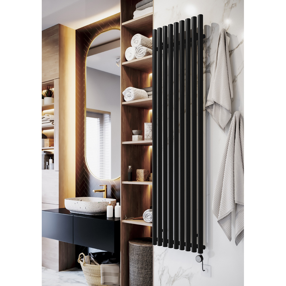 Terma Rolo Room Heban Black Electric Radiator Bluetooth 1000W 1800 x 480mm Image 2