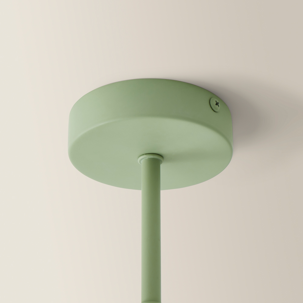 ValueLights Marlow 3 Arm Sage Green Opaque Glass Globe LED Ceiling Light Image 4