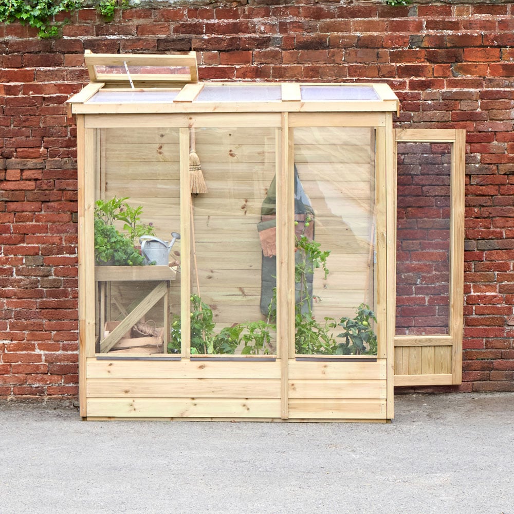 Forest Garden Solid Back Wallscape Lean-to 6 x4ft Greenhouse Image 6