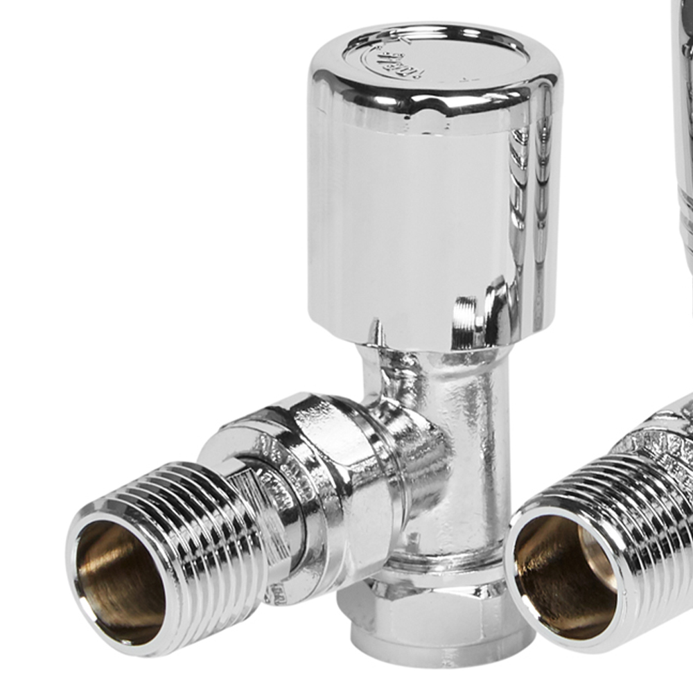 Towelrads Chrome Angled TRV and Lockshield Set 15mm x 1/2inch Image 2