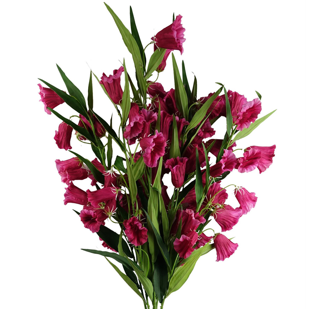 Leaf Fuchsia Pink Trumpet Artificial Flower 100cm 6 Pack Image 2