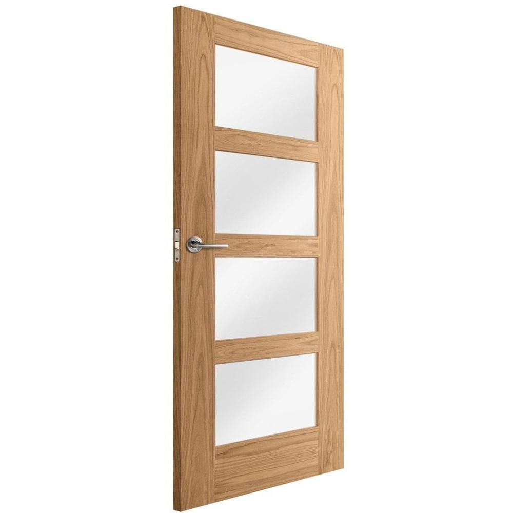 Oak Shaker 4 Light Clear Glass FD30 Internal Fire Door 1981 x 686 x 44mm Image 3