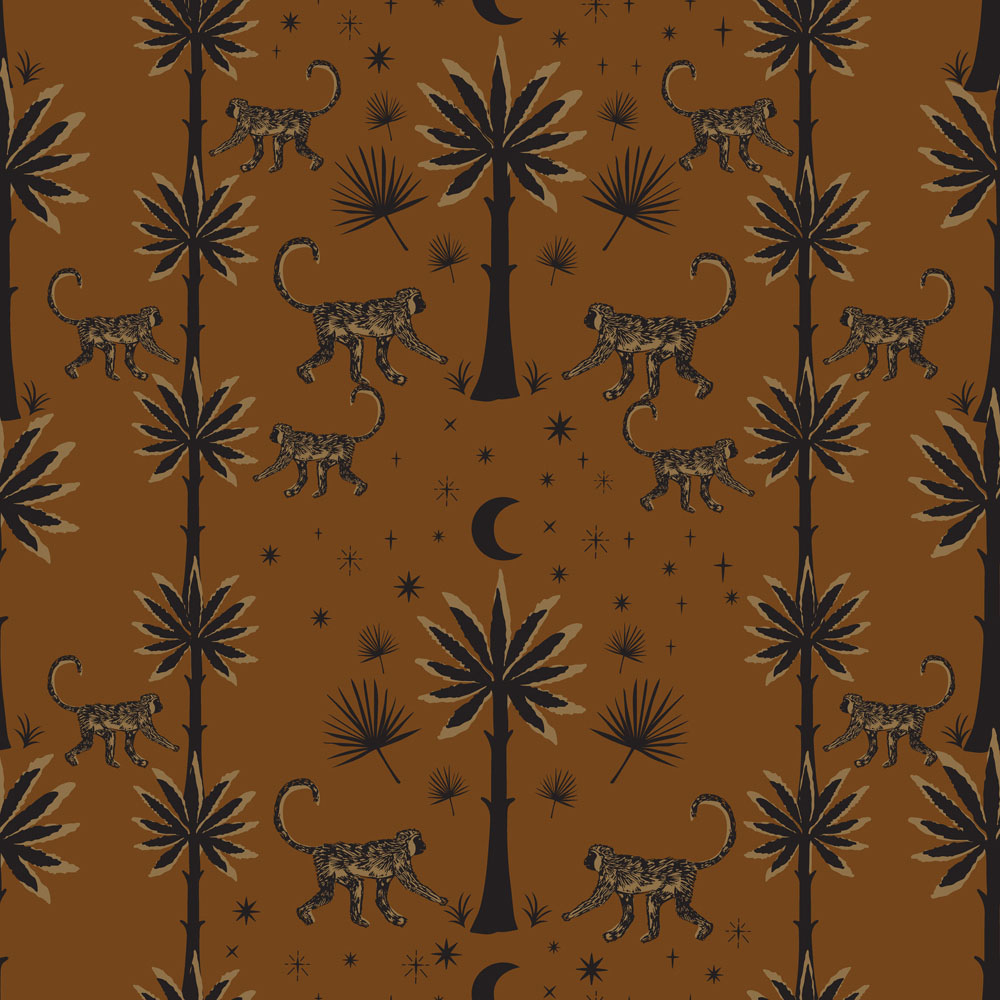 furn. Desert Monkey Super King Amber Duvet Set Image 7