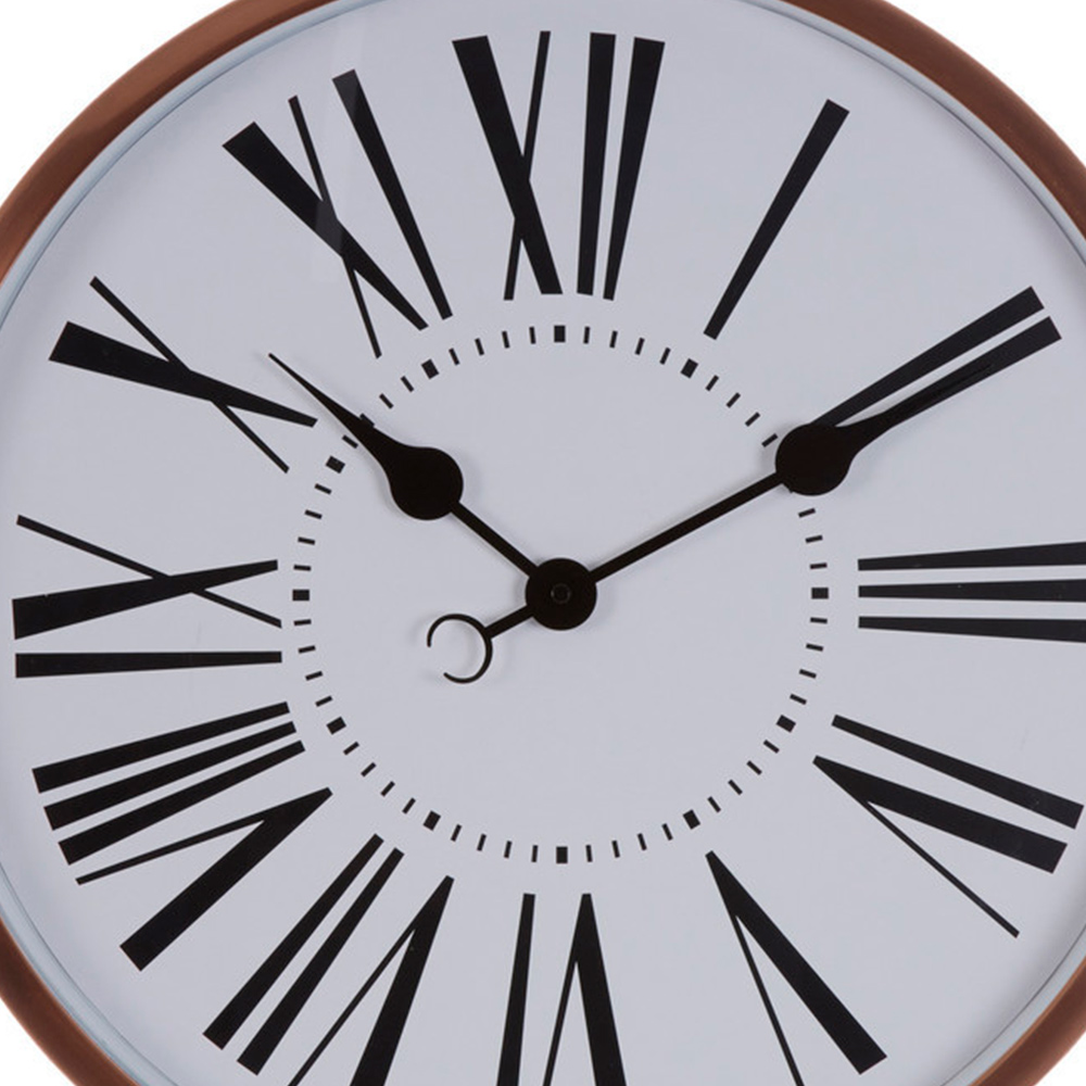 Premier Housewares Baillie White and Rose Gold Round Wall Clock 50cm Image 2