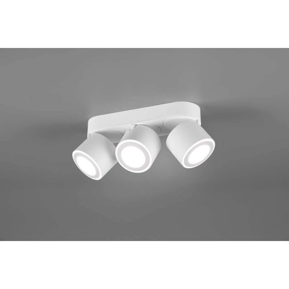 TRIO Taurus 3 Way White Matt Integrated LED Ceiling Light Image 2
