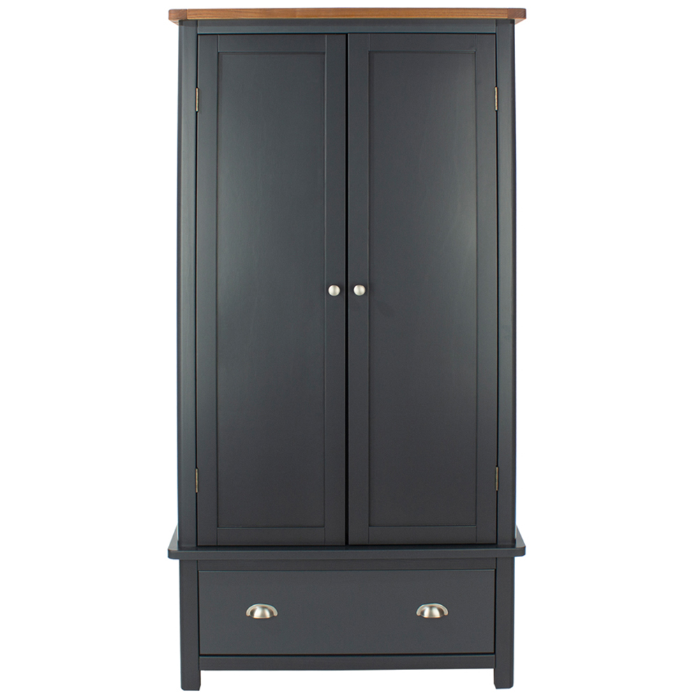 Core Products Dunkeld Single Drawer 2 Door Midnight Blue Wardrobe Image 3