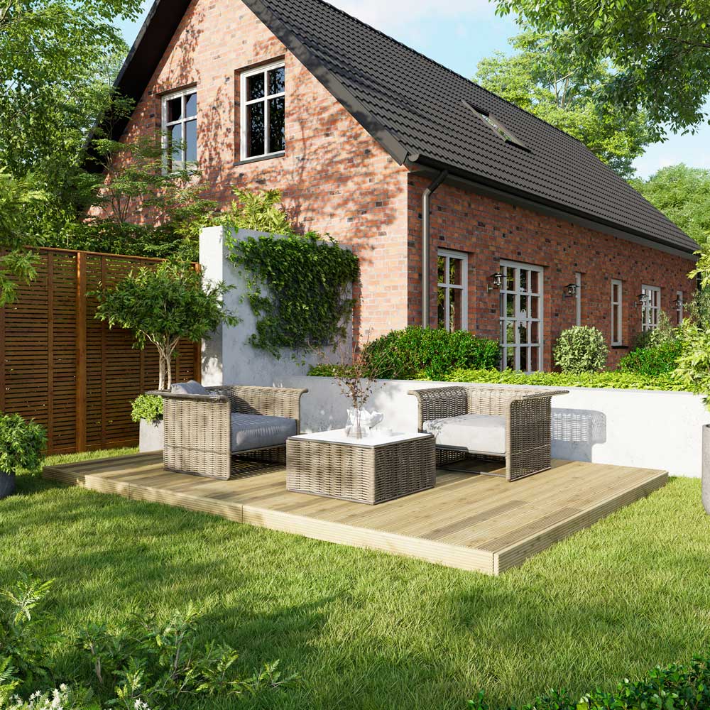Power 10 x 14ft Timber Decking Kit With No Handrails Image 2