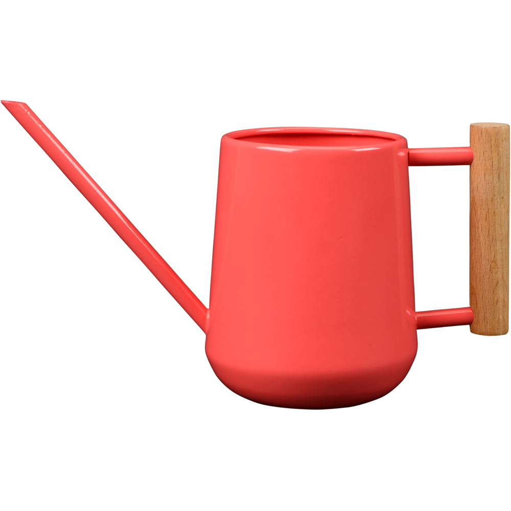 Burgon & Ball Coral Steel Indoor Watering Can with Beech Wood Handle 700ml Image 3