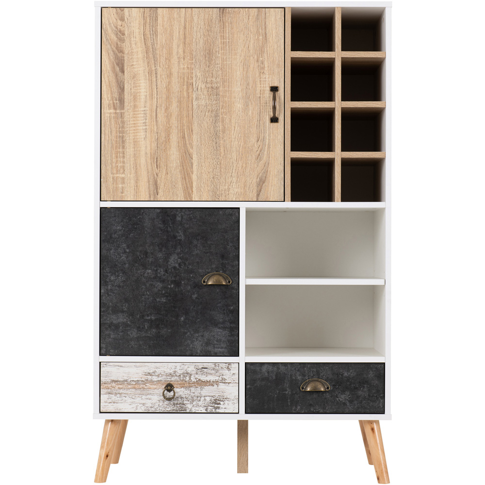 Seconique Nordic 2 Door 2 Drawer 2 Shelf Wine Cabinet Image 4