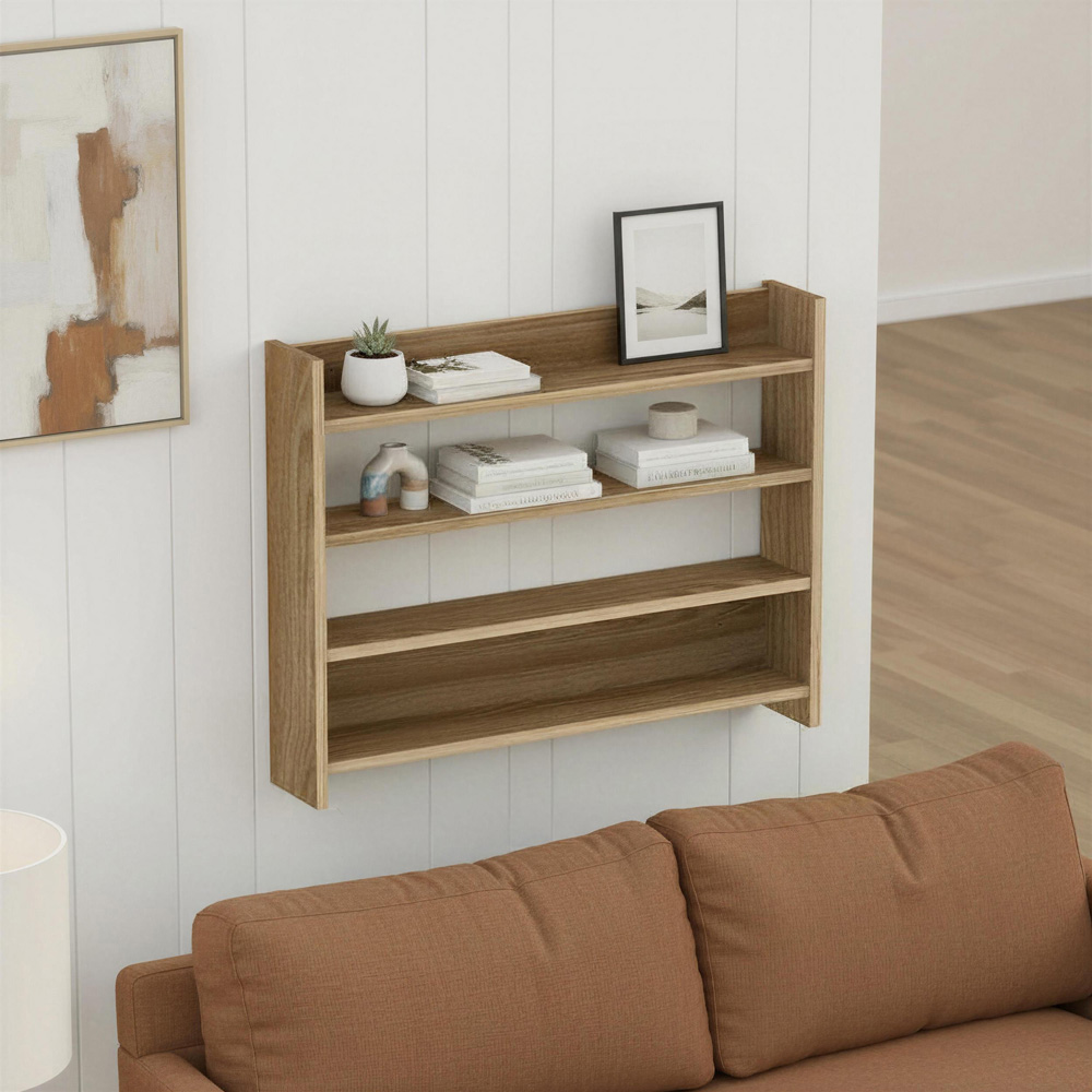 Decortie Lane 4 Shelf Deep Oud Wall Mounted Shelf Image 4