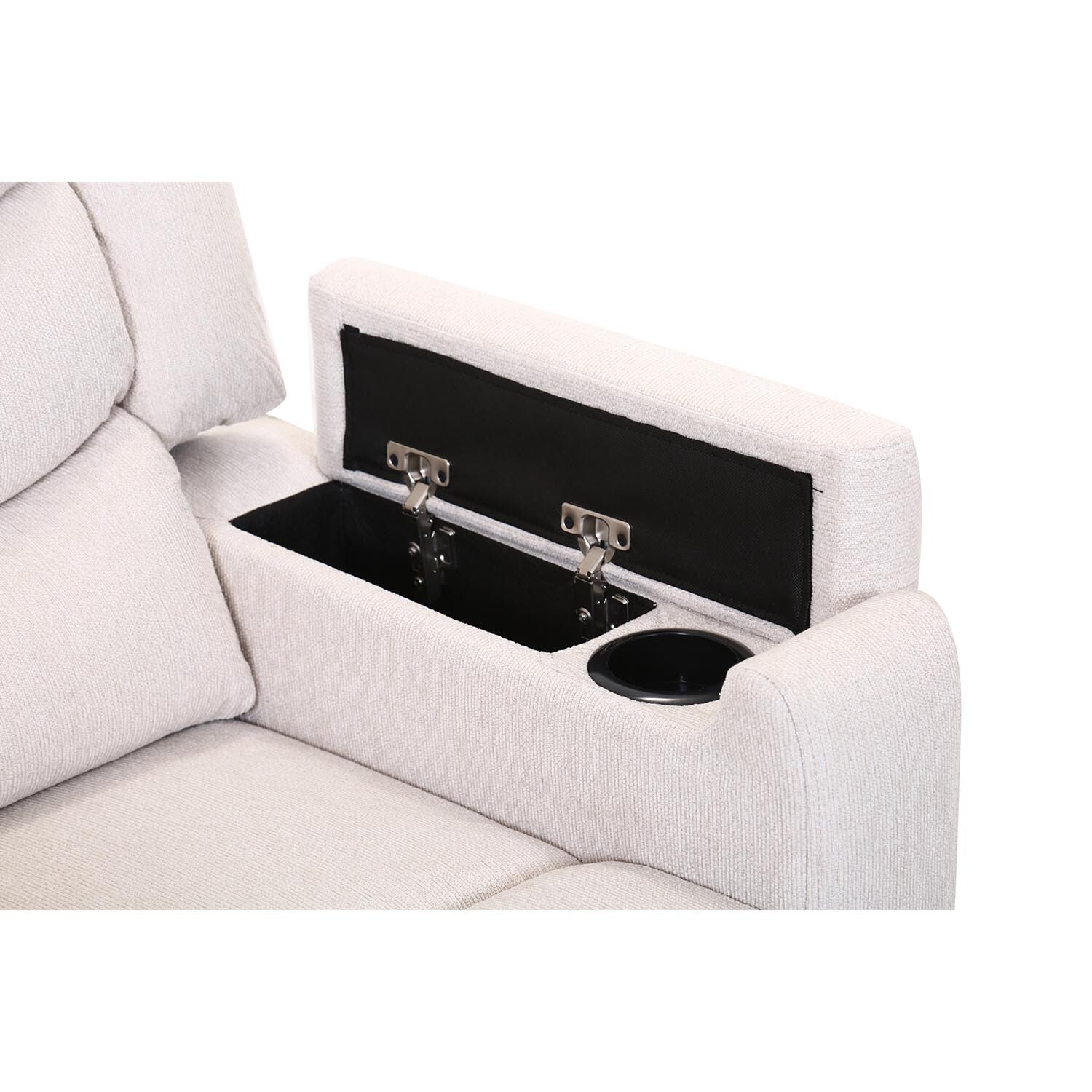 Heritage Ivory Fabric Manual Recliner Chair with Footrest Image 2