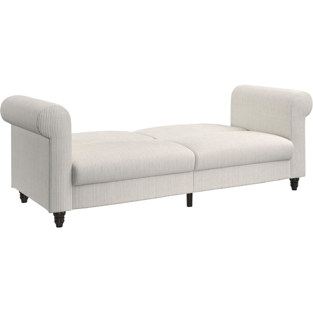 Dorel Felix 3 Seater Cream Corduroy Sofa Bed Image 4