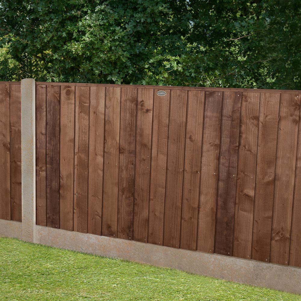 Forest Garden Dark Brown Closeboard Panel 6 x 3ft Image 1
