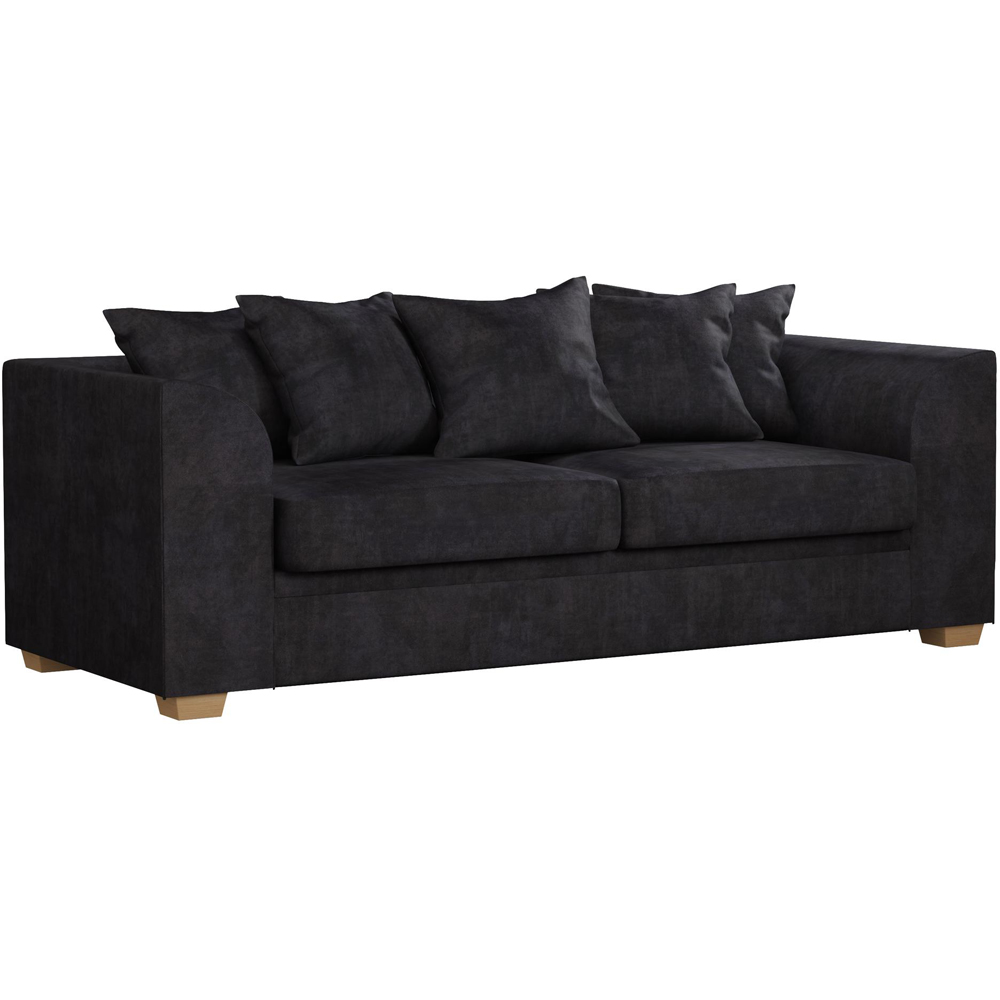 Modo 5 Seater Ebony Plush Velvet Scatter Back Sofa Set Image 2