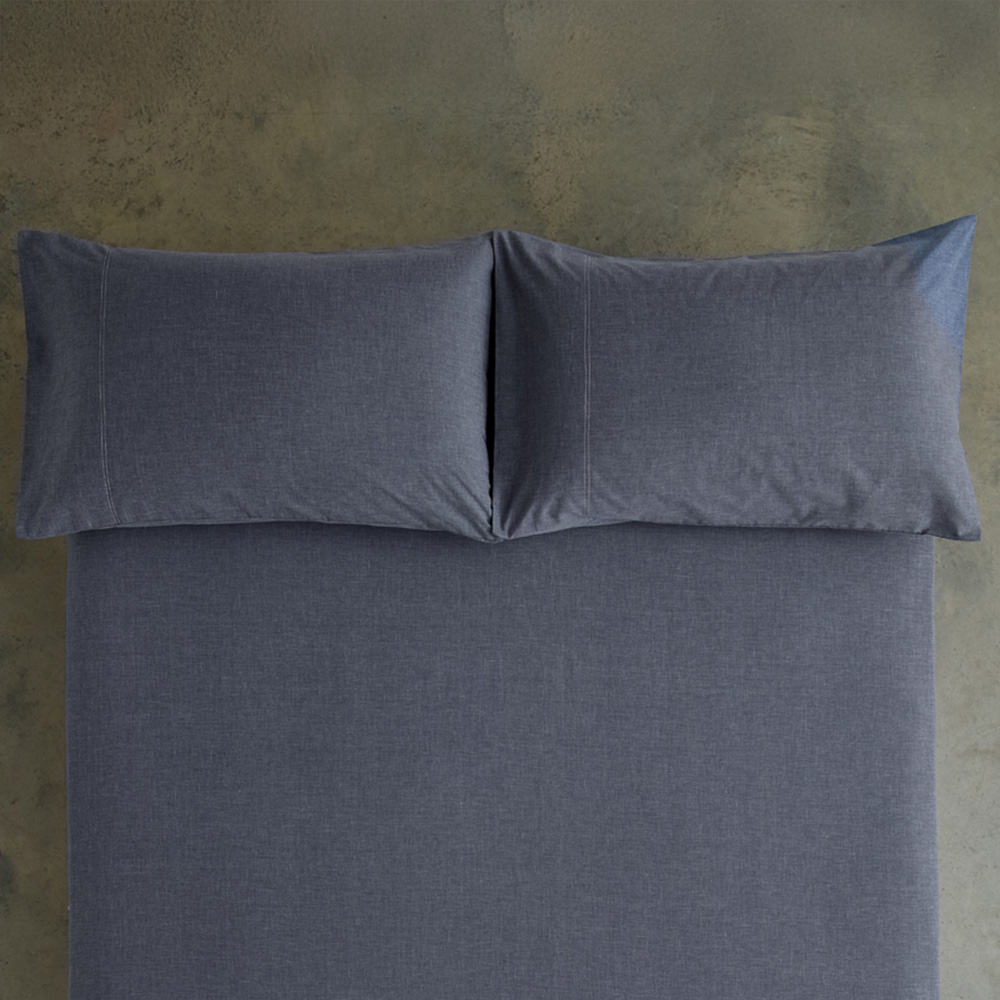 Deyongs Southwick Double Navy Count Fitted Sheet Image 3