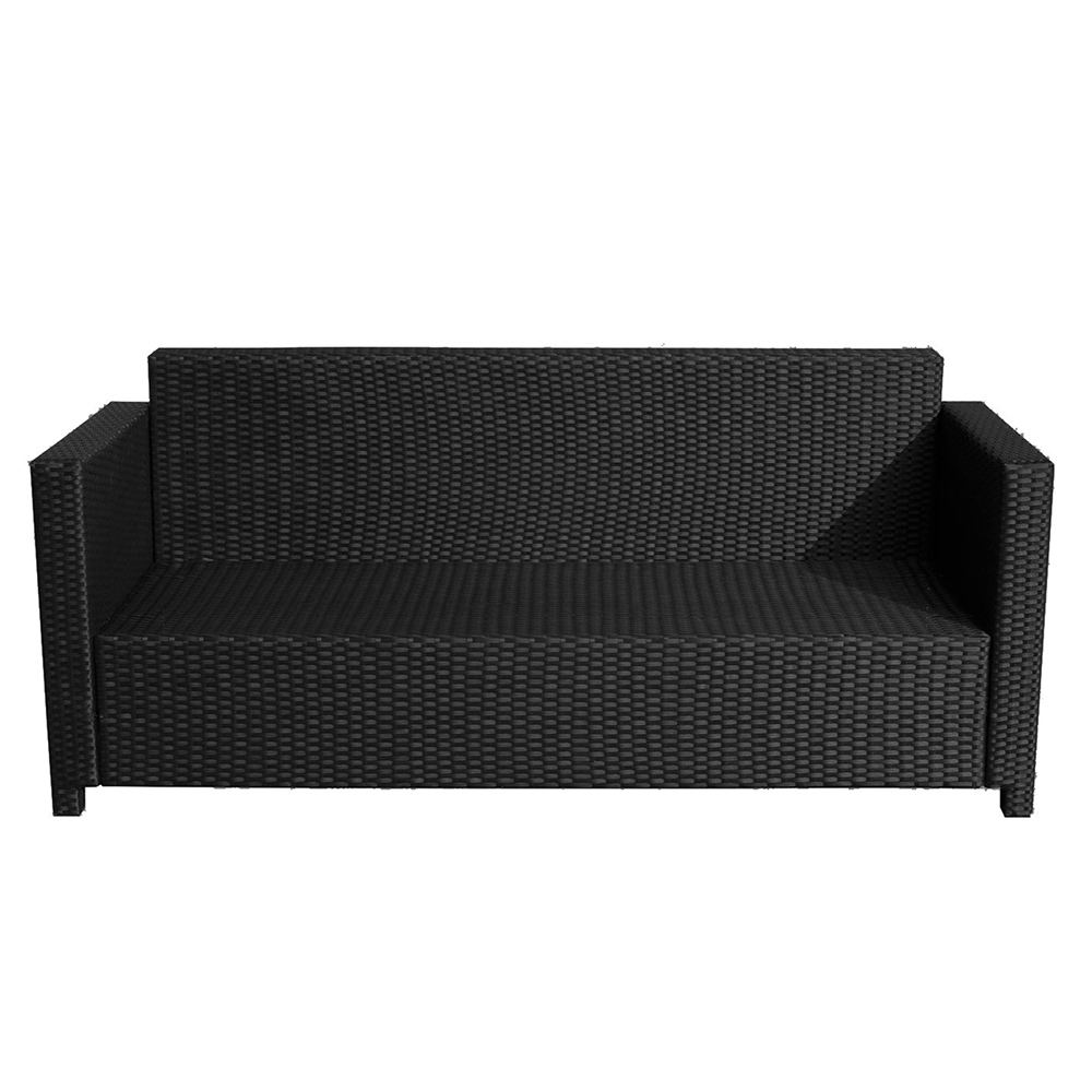 Outsunny 3 Seater Rattan Sofa Black Image 3