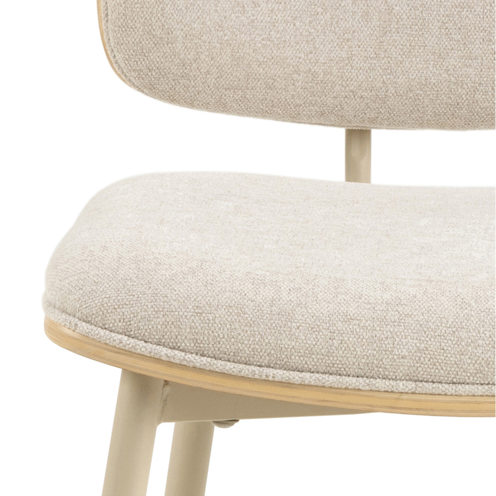 Florence Owen Set of 2 Beige Apia Fabric Dining Chair Image 6