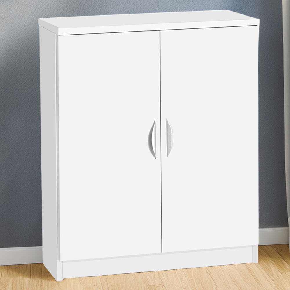 R White Cabinets 2 Door White Mid Height Cupboard Image 1
