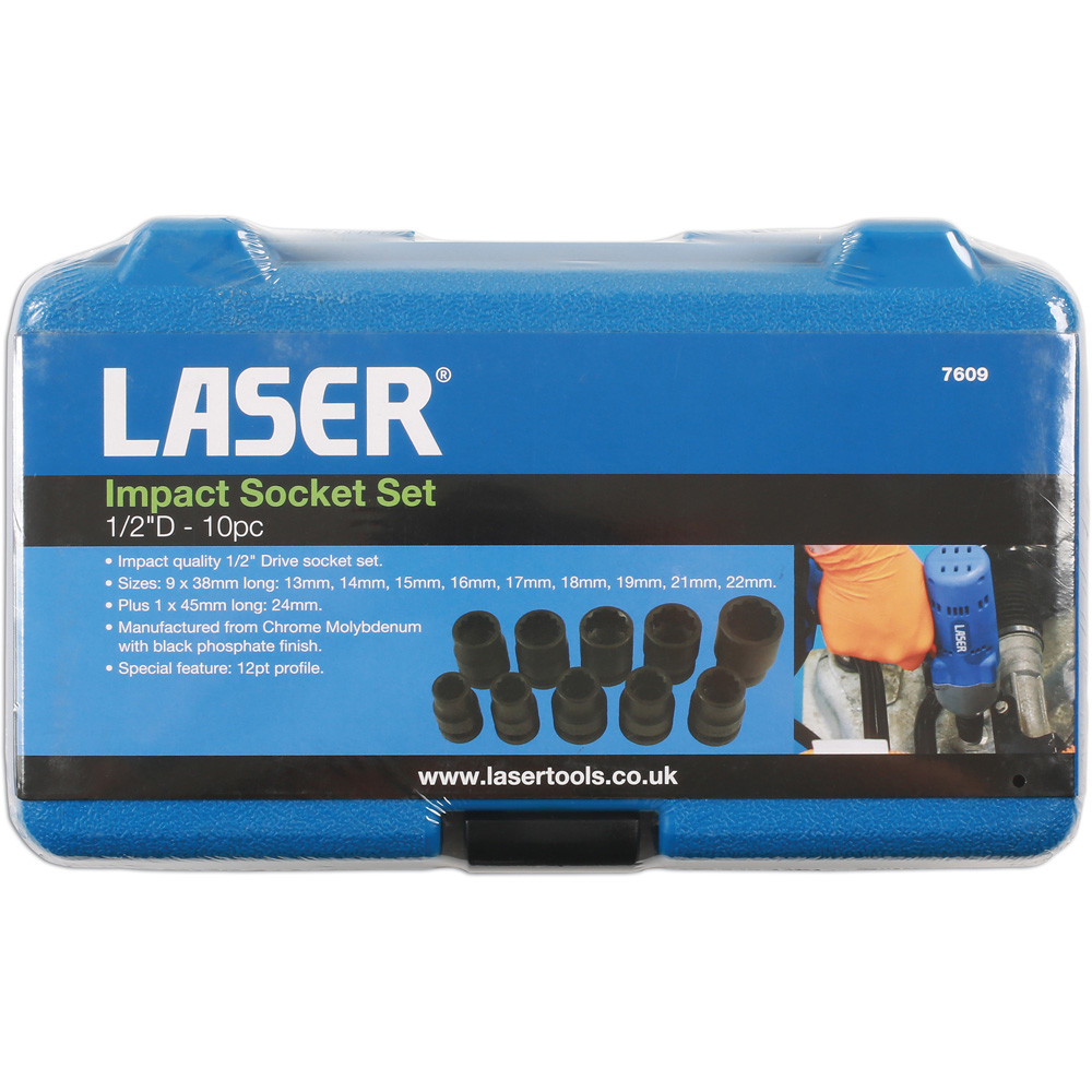 Laser Impact 1/2 inch Socket 10 Pack Image 4