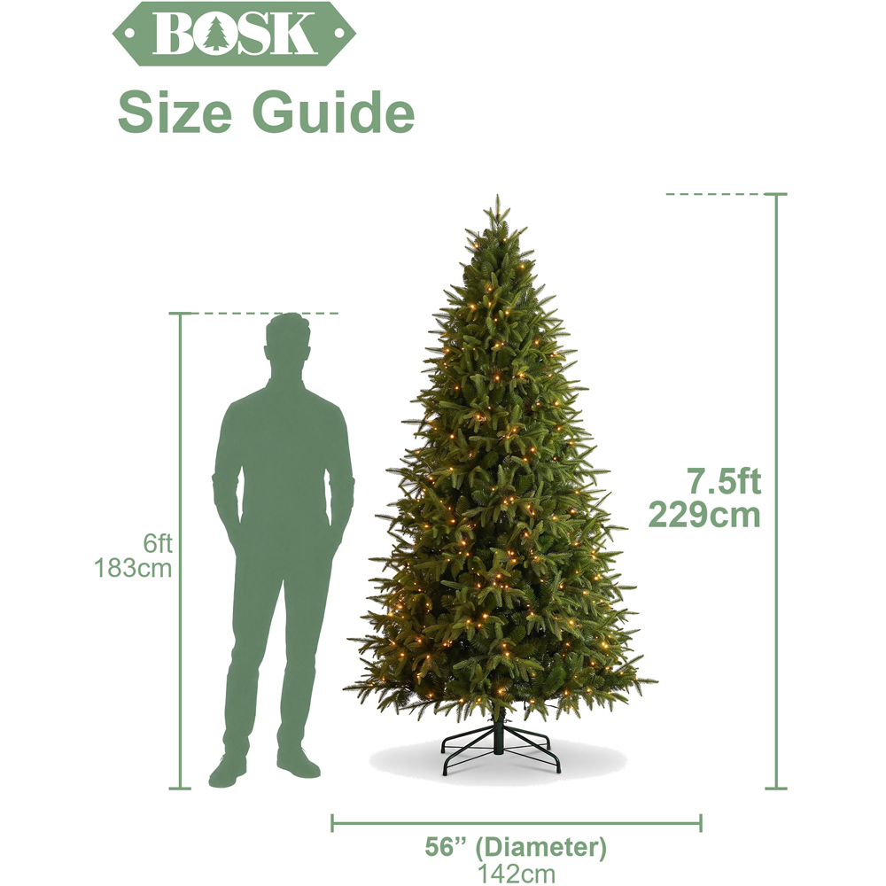 Bosk North Ridge Fir Pre-Lit 500 Warm White LED Artificial Christmas Tree 7.5ft Image 9