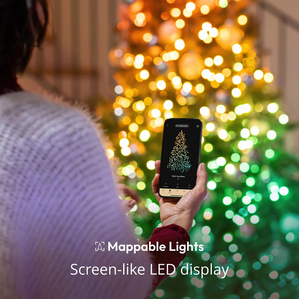 Twinkly 200 RGB Christmas Candle Shaped LED Smart Green Cable USB String Light 12m Image 5