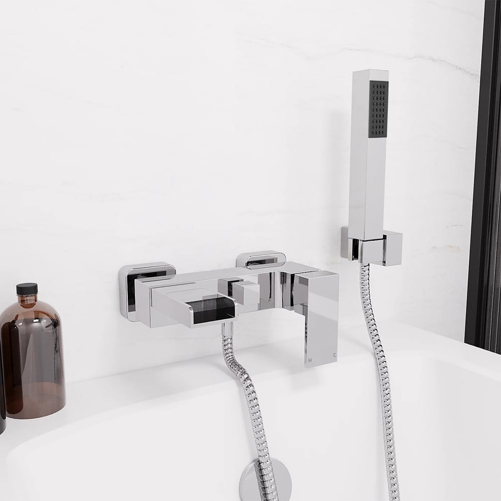Nes Home Nova Waterfall Chrome Square Bath Shower Mixer Tap Image 2