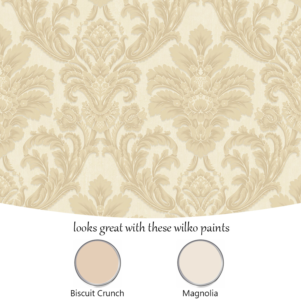 Grandeco Atessa Luxury Embossed Damask Gold Wallpaper Image 4