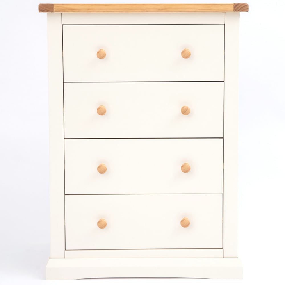 Cabinet Bits Castelli 4 Drawer Off White Wood Knob Chest of Drawers Image 2