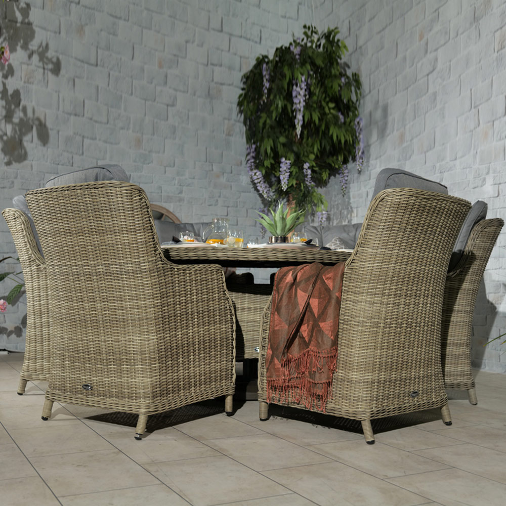 Royalcraft Wentworth Rattan 6 Seater Round Highback Comfort Dining Set Image 8