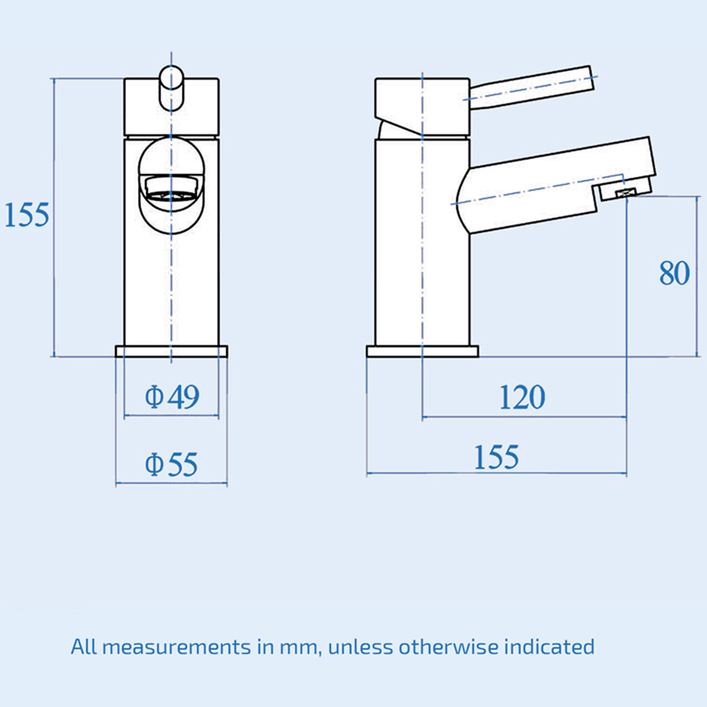 Nes Home Bridge Chrome Round Bath Filler and Basin Mixer Tap Image 4