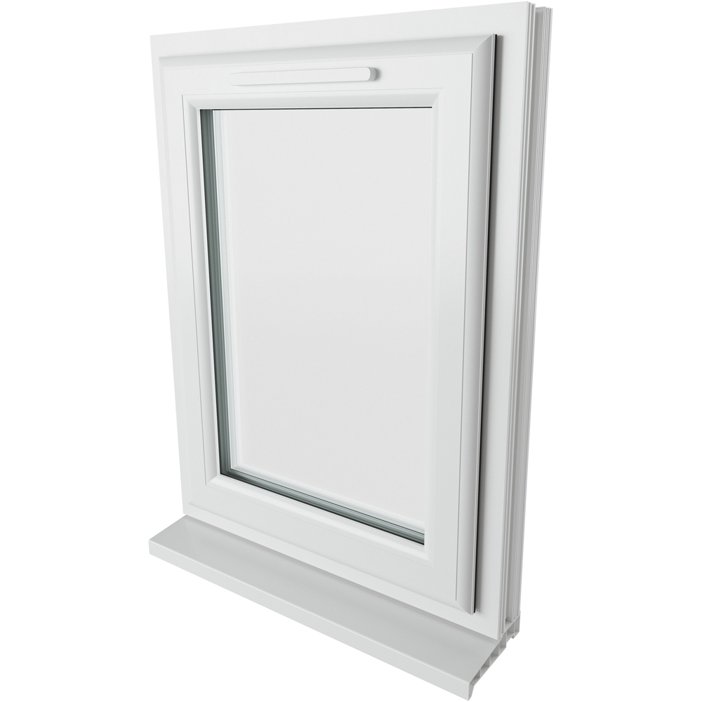 Crystal uPVC Triple Glazed Window Left Hand Side Hung White Clear Glass 610x820mm Image 9