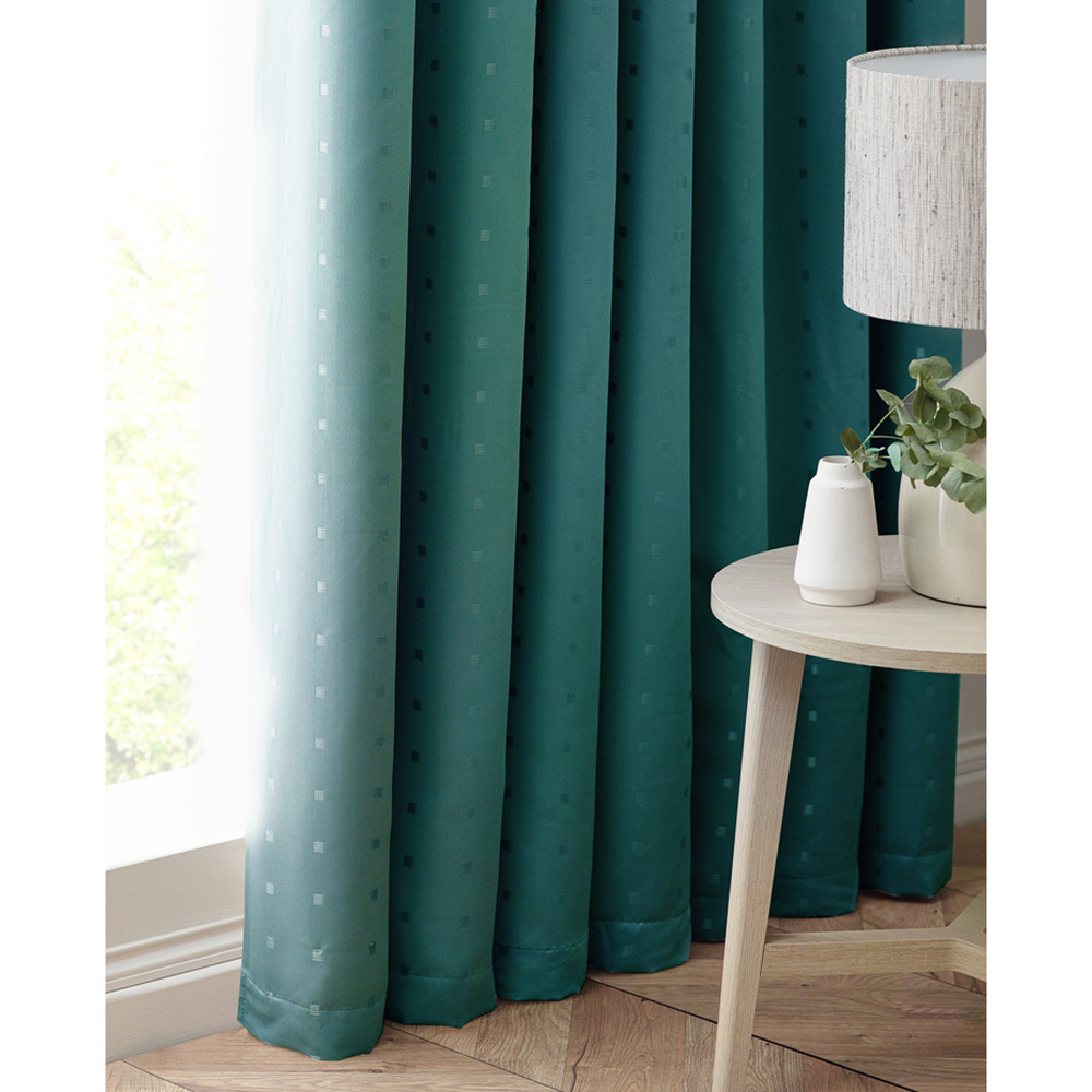 Alan Symonds Madison Teal Ring Top Curtain 229 x 274cm Image 3