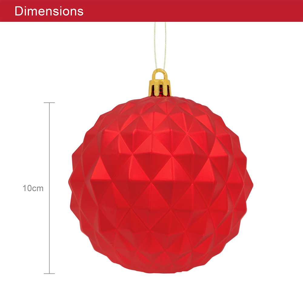 The Christmas Workshop Red Shatterproof Bauble 12 Pack Image 9